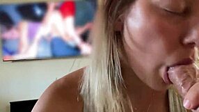 Wife Sucks Cock While Husband Watches In Cuckold Moaning Session