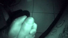 tattooed solo performs late night masturbation stroke session