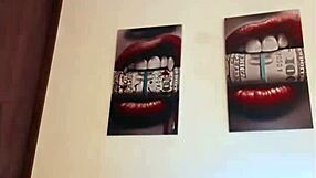 tattoed babe going crazy on webcam with fingering