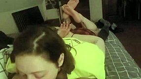 laying on stomach deepthroating