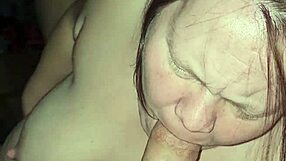 milf casually swallows cum while fucking her pussy