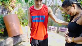 desi yoga teacher bangs sexy 18-year-old student outdoors in hindi movie