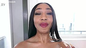Hey Nina Splash, sucking that huge cock with big natural DD tits, swallow it!