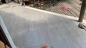 I spied two girls bathing in the garden, then they caught me masturbating and invited me to join.