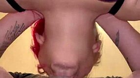Dripping wet close up blowjob with cum in mouth and throat