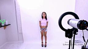 fresh-faced asian brunette fucked on sofa in modeling audition, swallows cum after massage! 😏