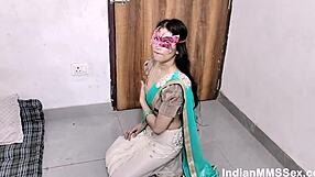 beautiful hot indian wife in traditional saree giving blowjob and fucked hard