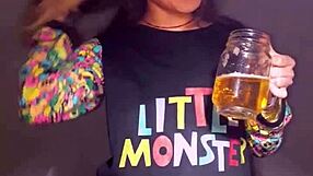 bonneyuwu in pajamas uses dildo and stuffed animal for solo play