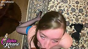 Guy gave his 18 y.o. GF a facial after a short fuck