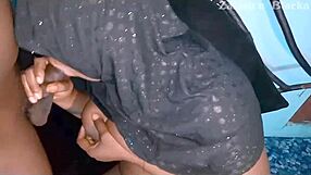 i'm gettin it clear with this hot milf nextdoor, her natural tits bouncin on my big black cock.