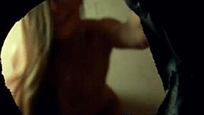 Spex Beauty Sucks Cock Through Gloryhole Close-Up