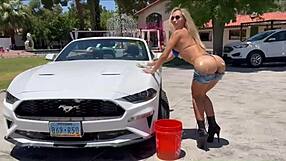 Neighbor's Wet Beaver Licked While Bent Over in Heels, Big Tits Naked and Fit