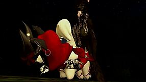 Little Red Riding Woof Encounters Furry Monster in Forest