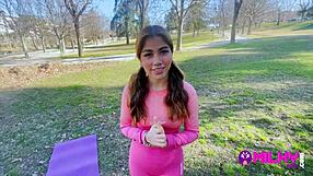 Did that fat fan fuck the Peruvian actress in the park and fill her pussy with milk?