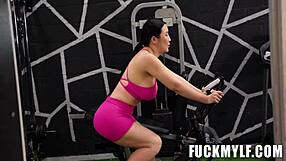 suki sin and nicky rebel have a curvy workout session together