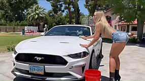 Neighbor's Wet Beaver Licked While Bent Over in Heels, Big Tits Naked and Fit