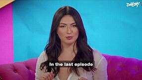 Passionate licking of tattooed brunette's shaved pussy