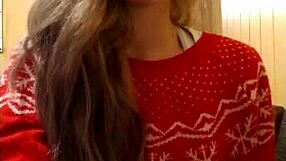 Young blond masturbates to orgasm