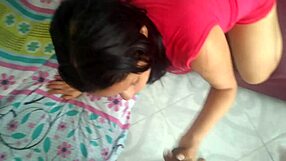 Hey, she's sucking his nipple while in that femdom amazon position