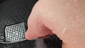 Arab Teen Masturbates in Sunny Shower with Juicy Tease