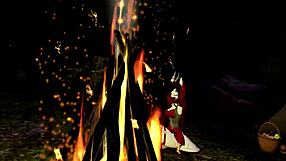 Little Red Riding Woof Encounters Furry Monster in Forest