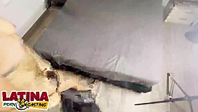 veronica tiny thick colombian latina gets blowjob and creampie in casting with monster cock