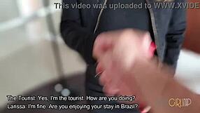 Tourist hooks up with pretty Larissa for natural fun.