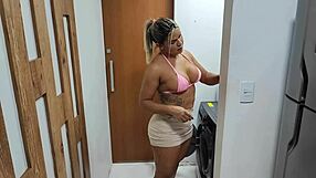 Stepson Fucks Luna Oliveira's Ass While Stuck In Washing Machine