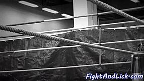 Bigtitted eurobabe wrestles lesbian beauty