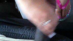 Jessica footjob handjob cumshot in flip flops mov