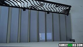 Nerdy Step Sister With Bff Threesome Fucks Blindfolded Step Brother