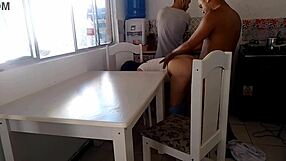 Naughty Wife Bangs Hung Black Stud While Hubby Washes Dishes