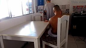 Naughty Wife Bangs Hung Black Stud While Hubby Washes Dishes