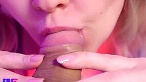 Man, this sensual blowjob close up with ASMR creampie is unreal