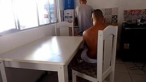 Naughty Wife Bangs Hung Black Stud While Hubby Washes Dishes