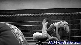 Bigtitted eurobabe wrestles lesbian beauty
