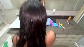 caught my stepdaughter naked, she offered her hairy pussy, and i came inside