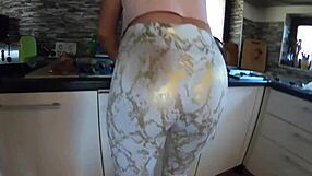 milfycalla's stepmom cheats, swallowing cum in stockings during roleplay.