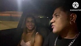 Wife passionately fucks stranger under street light in cuckold outdoor scene