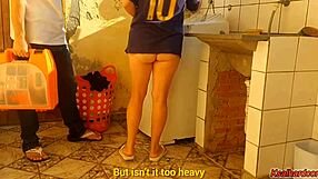 The married housewife pays the washing machine repairman