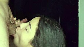 Stepbrother passionately kisses me, leading to a deep blowjob session.