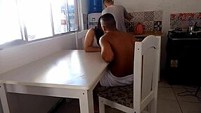 Naughty Wife Bangs Hung Black Stud While Hubby Washes Dishes