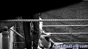 Bigtitted eurobabe wrestles lesbian beauty