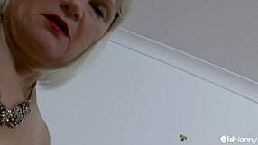 Curvy mature lesbian licks pussy with toys.