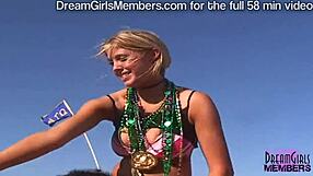 Can you handle hot girls baring tits at this wild beach party?