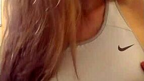 Young blond masturbates to orgasm