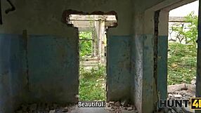 Sexy russian slut gets horny and cheats on her boyfriend with a stranger in public during anal sex