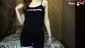 Skinny blonde teen moans during nipple play after school