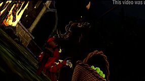 Little Red Riding Woof Encounters Furry Monster in Forest