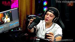 bi mejia exposes tits, ruan squeezes them hard, making her wet and moan